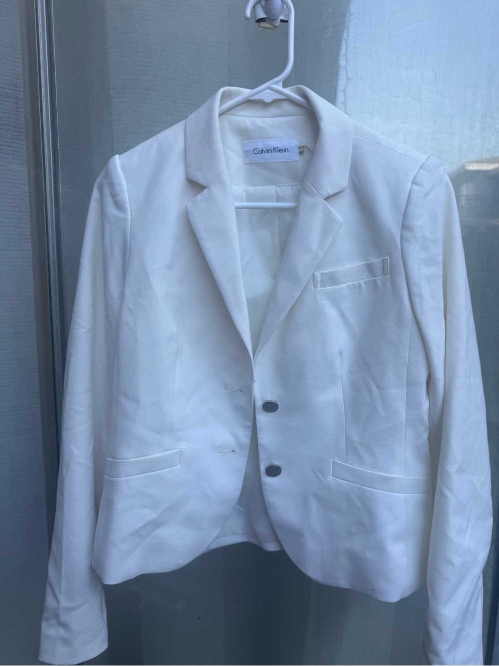 Calvin Klein Cream Jacket with Label Detail